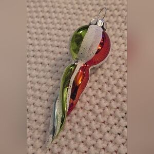 Christopher Radko Shiny Brite Icicle Multi Color Glitter Teardrop Tree Perfect